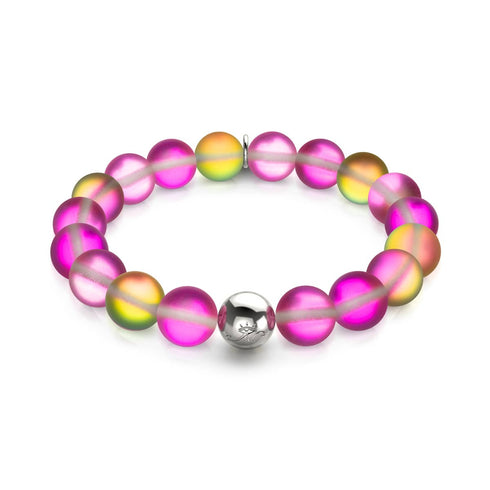 Bracelet de déclaration en verre à motif de pétales de rose | Argent | Sirène